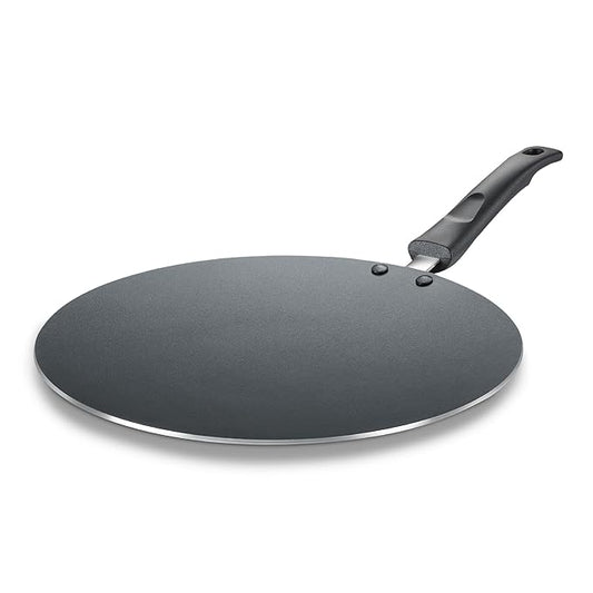 Judge by Prestige 25Cm Everyday Non-Stick Concave Tawa (Aluminium) | Low Oil Cooking | Easy to Clean |Cool Touch Handle, Black