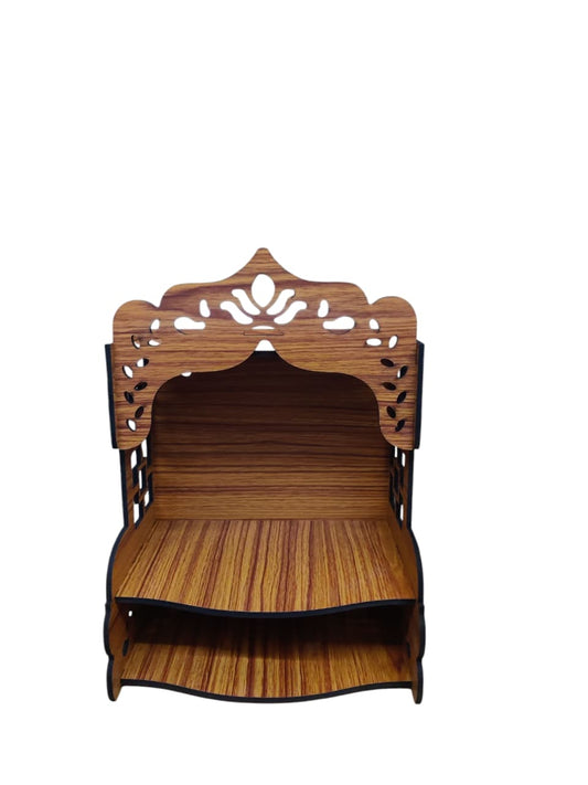 RRPLAST Wooden Mandir for Home Puja Ghar Small Temple Engineered Wood Home Temple (Height: 10, Pre-assembled)