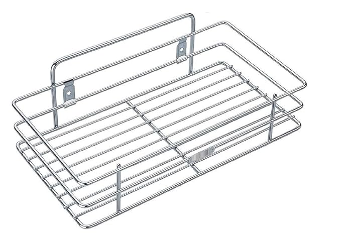 Stainless Steel Multipurpose Storage Rack/Shelf, Kitchen Rack Single Single Tier Multipurpose Wall Hanging Storage Shelf Organizer Stainless Steel with Chrome(NHSP, Hanging Shelves)
