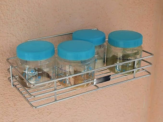 Stainless Steel Multipurpose Storage Rack/Shelf, Kitchen Rack Single Single Tier Multipurpose Wall Hanging Storage Shelf Organizer Stainless Steel with Chrome(NHSP, Hanging Shelves)