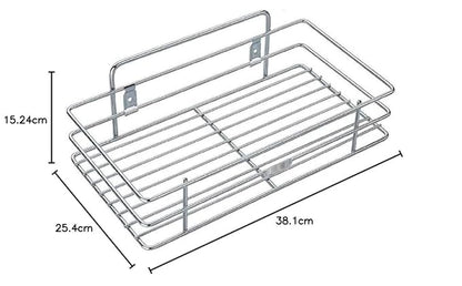 Stainless Steel Multipurpose Storage Rack/Shelf, Kitchen Rack Single Single Tier Multipurpose Wall Hanging Storage Shelf Organizer Stainless Steel with Chrome(NHSP, Hanging Shelves)