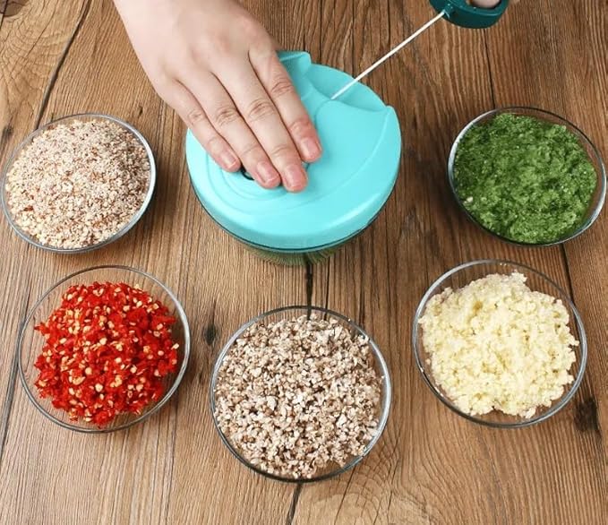 Ritu Handy Chopper with 3 Blades for Effortlessly Chopping Vegetables and Fruits for Your Kitchen - Color May Vary, Plastic, 30 Watts