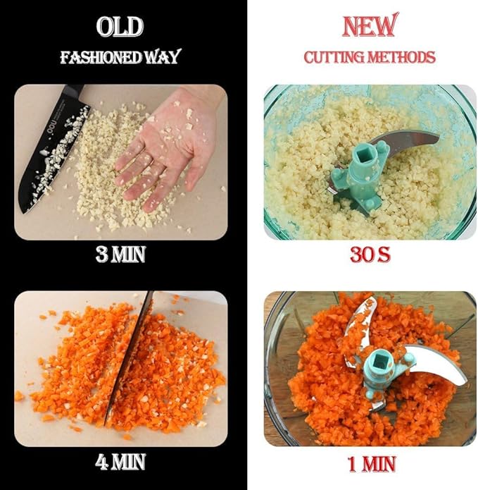 Ritu Handy Chopper with 3 Blades for Effortlessly Chopping Vegetables and Fruits for Your Kitchen - Color May Vary, Plastic, 30 Watts