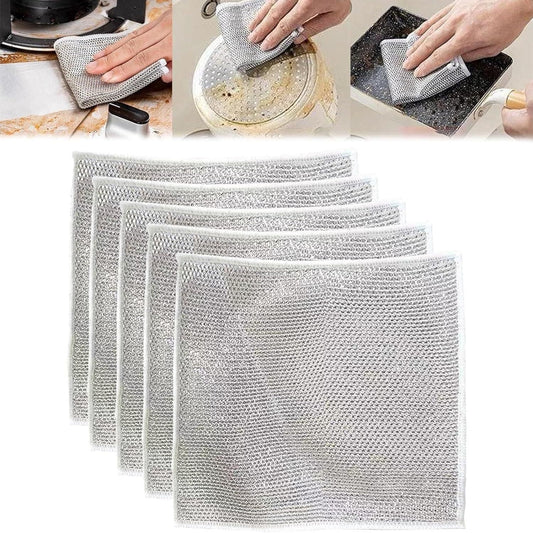 RRPLAST Multifunctional Non-Scratch Wire Dishcloth (Pack of 5/ 10/15) Wet and Dry Iron Cleaning Cloth (5 Units)