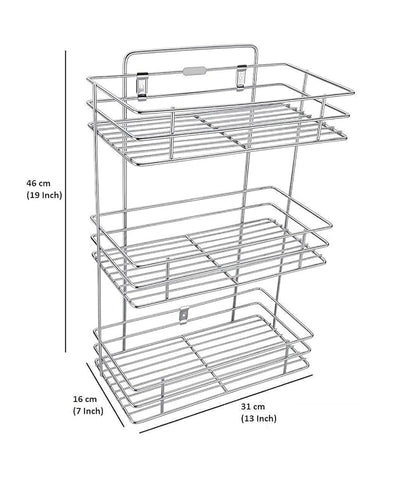 3 Layer Wall Mount Stainless Steel Multipurpose Storage Rack/Shelf,Kitchen Rack and Shelves for Storage - 3 Tier Rack for Kitchen and Bathroom,Utensil Storage for House,Floating Shelves
