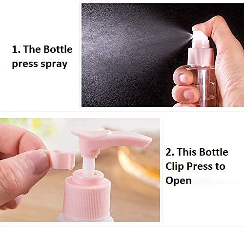 Pvc Travel Bottles Set & Containers, Toiletry Bag, Refillable Small Mini Empty Plastic Pump/Spray/Squeeze Bottles For Travel Toiletries With Storage Bag (Pink, Width: 16 Cm)