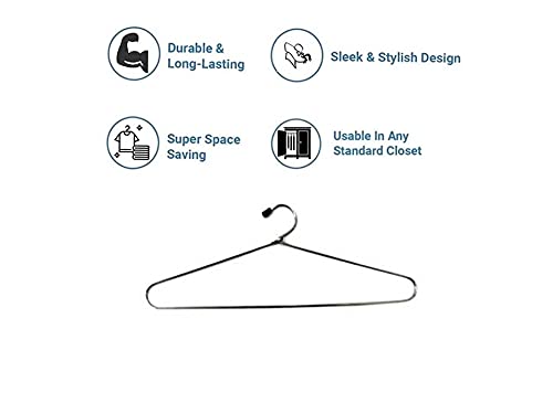 RRPLAST Strong and Comfortable Steel/with Plastic Coating Hanger for Hanging Saree, Kurta, Pant, Steel Pack of 12